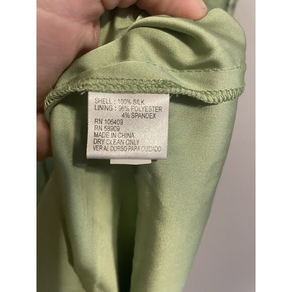Antonio Melani Green‎ Strapless Dress Size6 Bandage Flowy Delicate 100% Silk - Picture 6 of 6